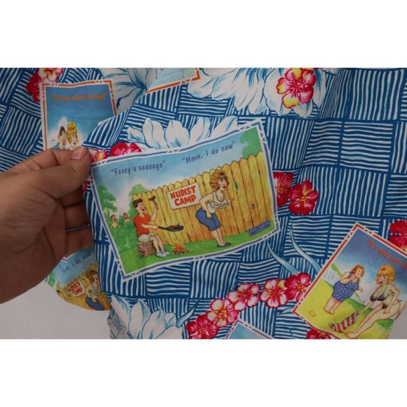 Ted Baker Swim Trunks Mens 5 Hawaiian Camp Board Shorts Drawstring fun postcard - Picture 8 of 16